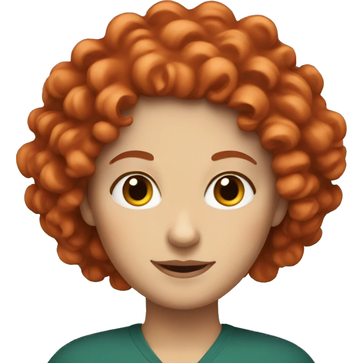 Curly white woman with red hair emoji