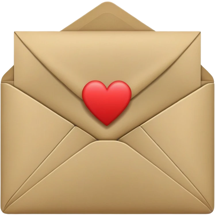 envelope with letter and heart  khaki  emoji