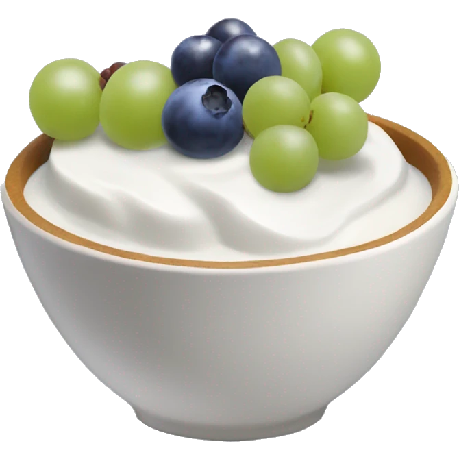 yogurt bowl with grapes and blueberries  emoji