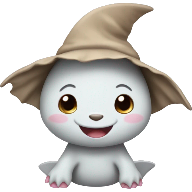 cute baby shark with floppy bunny ears hat emoji