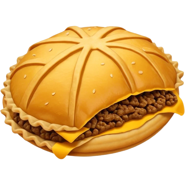 jamaican beef patty emoji (just the beef patty, no person and make it look flakey and iOS-style) just noe patty and make sure it looks flakey and not like a bun and you shouldn't be able to see the inside emoji