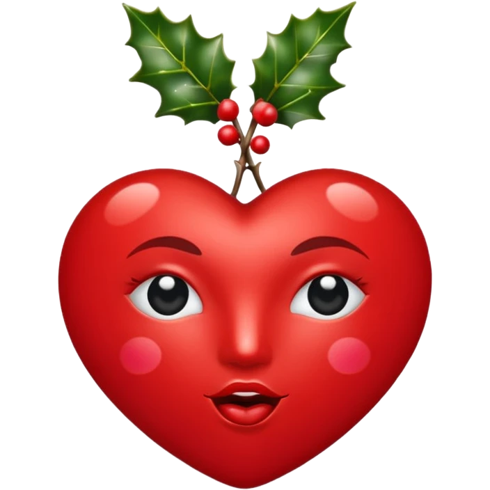 kiss mark with christmas vibes emoji