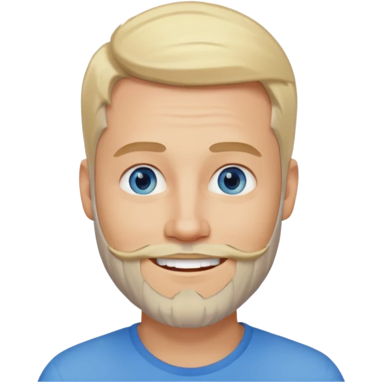 man, 35 years old, blonde hair, blue eyes, light beard, smiling expression emoji