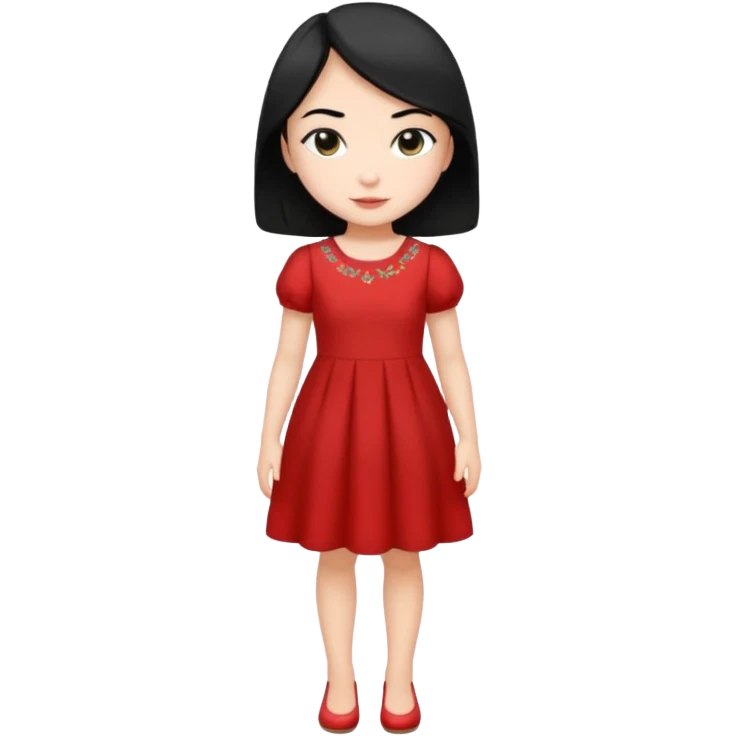 fille  en entier cheveux mi long noir et lisse  emoji