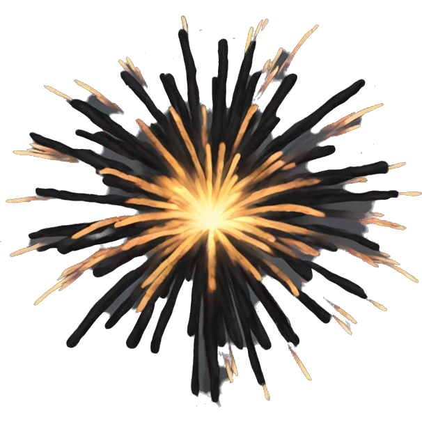 Black fireworks emoji