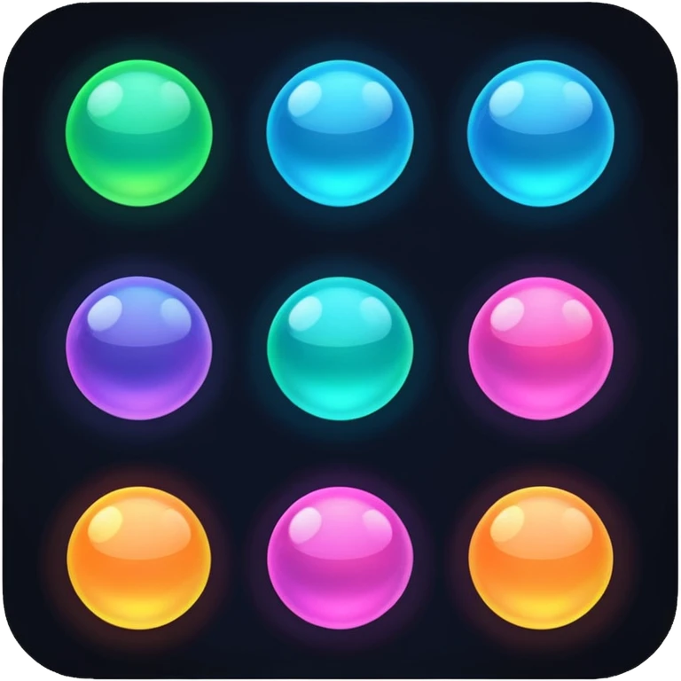 magic spheres, neon, glow emoji