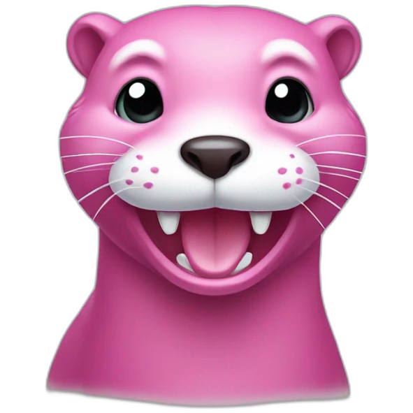 pink otter grimacing emoji