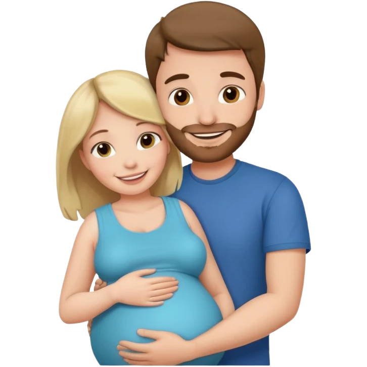 Девушка беременная и мужчина обнимает ее emoji