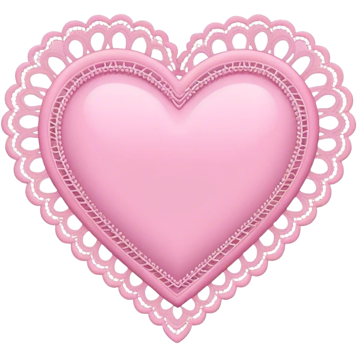 Pink heart with lace trim emoji