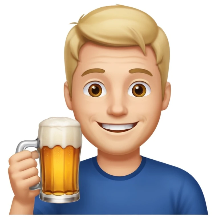 A man drinking beer emoji