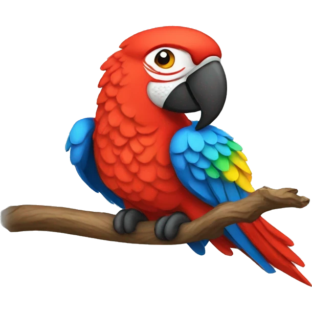 Scarlet Macaw wearing puff jacket emoji