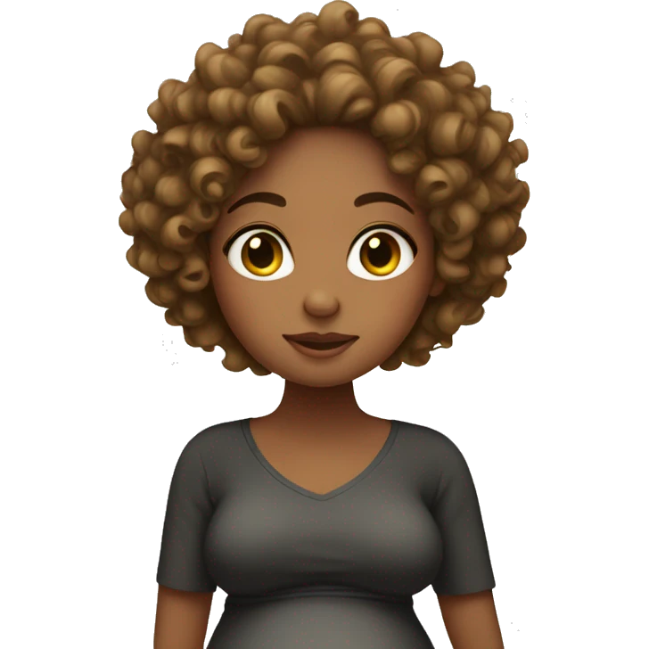 Pregnant girl with curly hair emoji