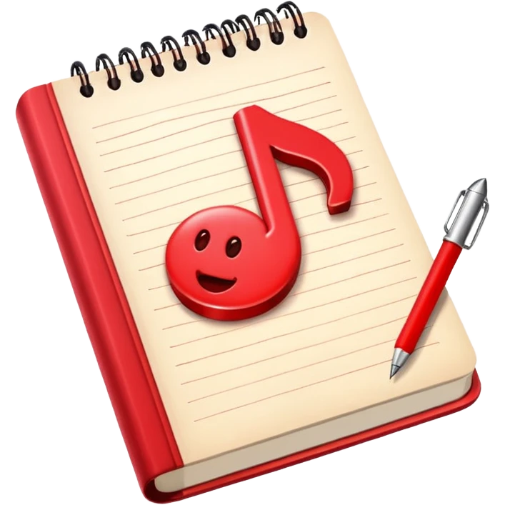 Aesthetic light red note journal book emoji