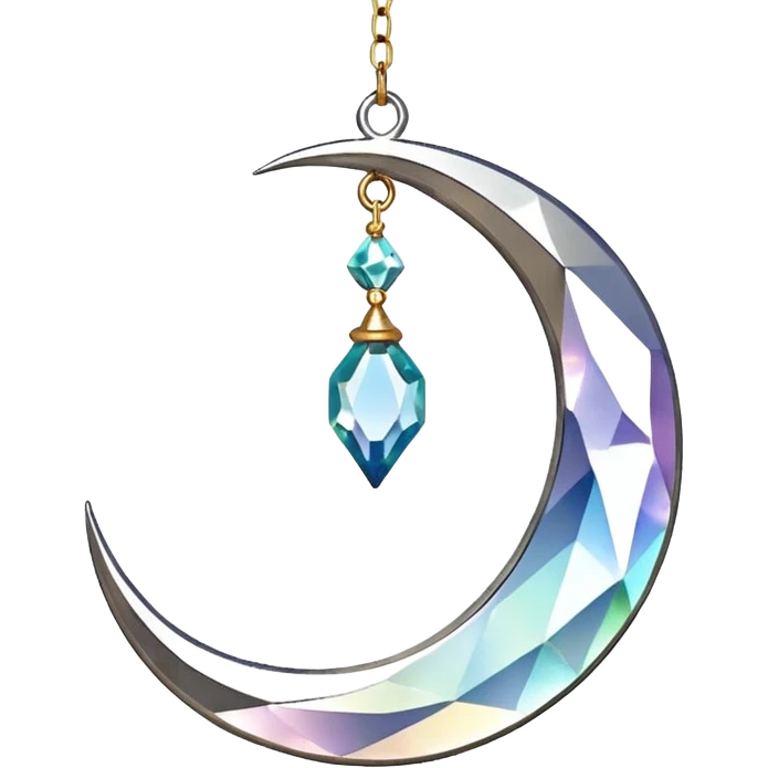 Hanging crystal crescent moon suncatcher  emoji