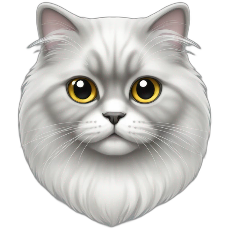 Persian cat white and gray emoji