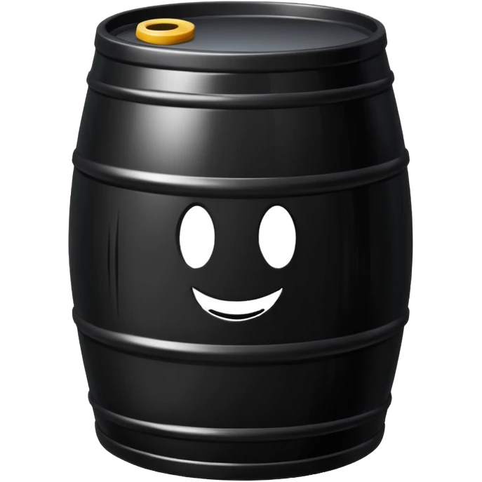 generate an ultra realistic black metal barrel without rust and with a black drop of oil on it emoji