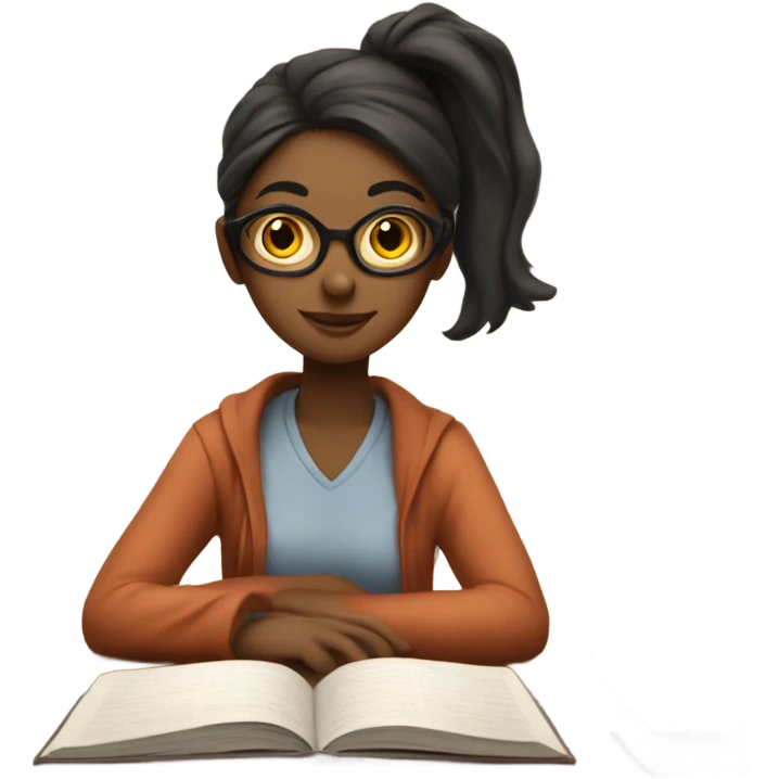 Girl study emoji