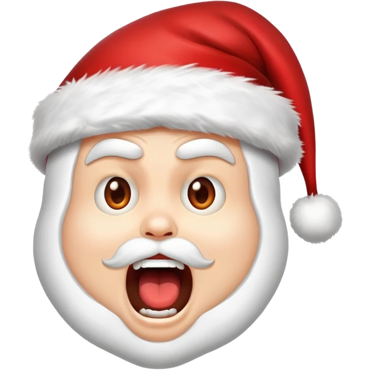 screaming face with a Santa hat emoji