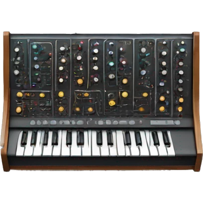 moog modular synth with patched cables emoji