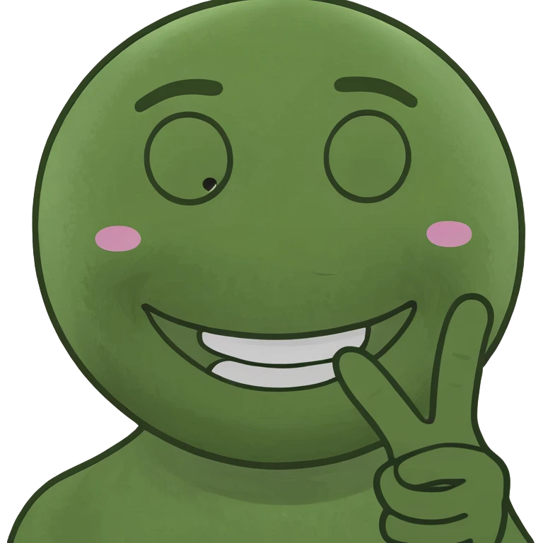 a smiling emoji with the peace sign emoji