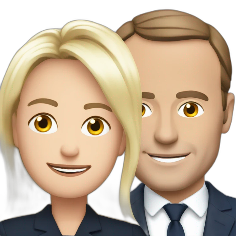 Macron avec marine lepen emoji