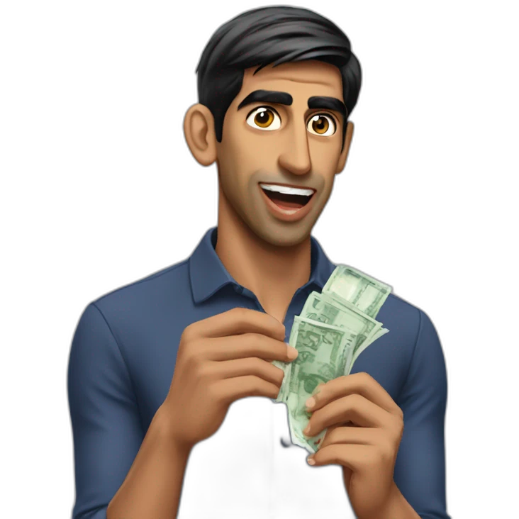 Rishi sunak eating £10 notes emoji
