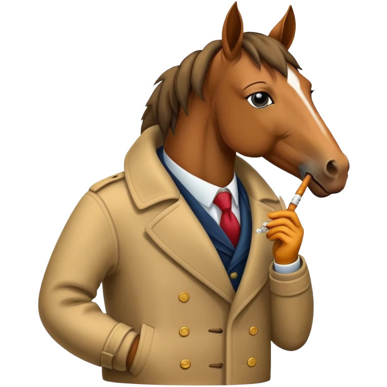 Курящая лошадь в пальто emoji