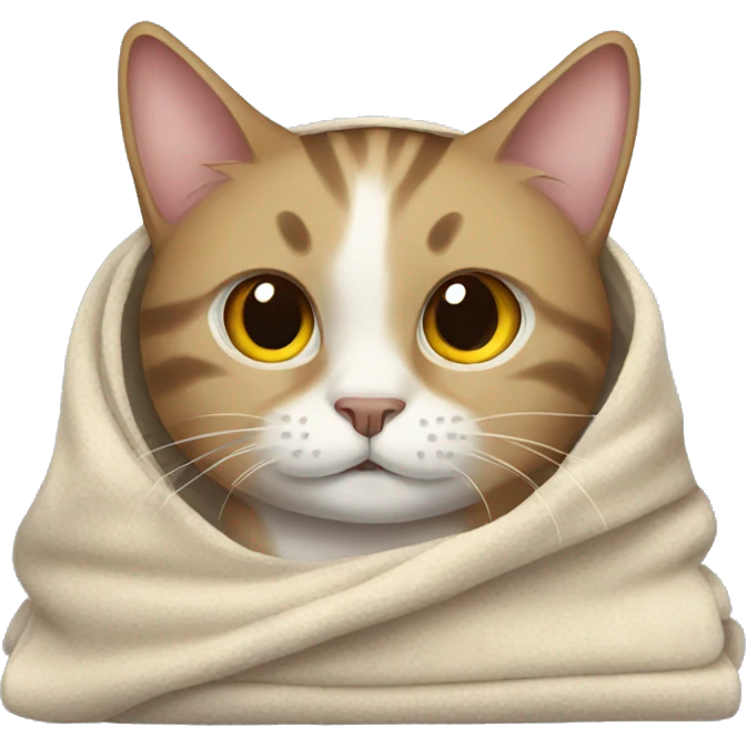 Cat with blanket emoji