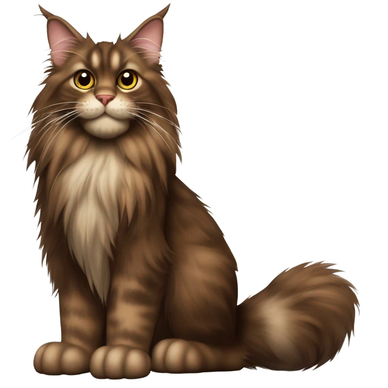 Brown Maine coon cat emoji