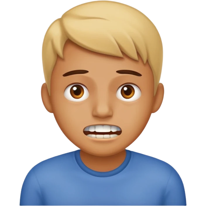 Worried and teeth emoji