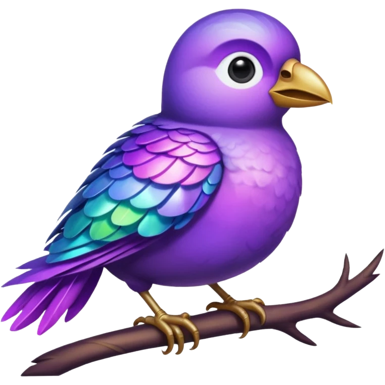 purple feathered bird emoji