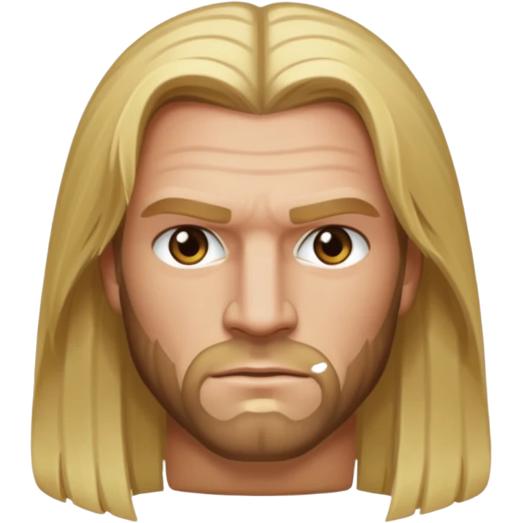 Triple H with hazel eyes, long blonde hair emoji