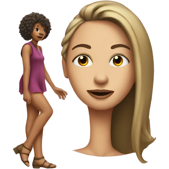 a women have a giant nose with leg emoji