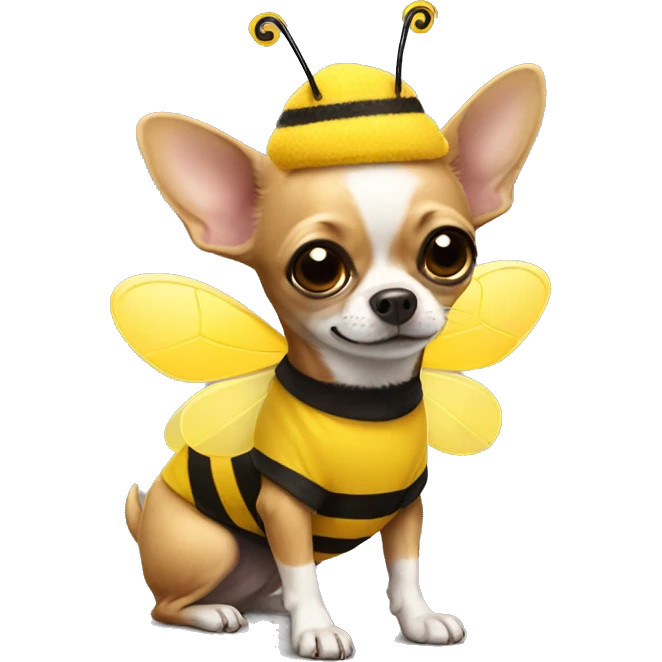 chihuahua wearing a bee costume emoji