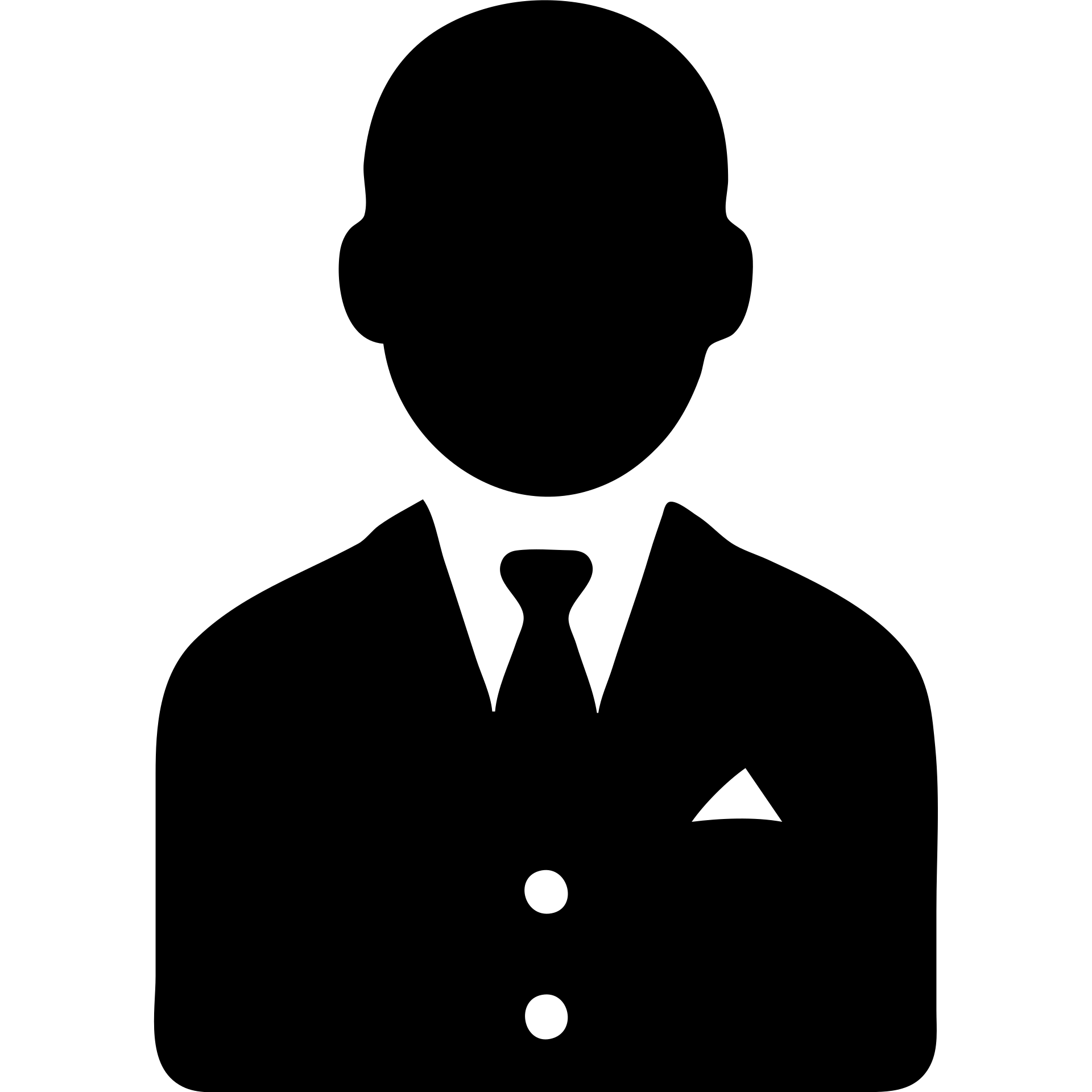 man in a vintage black and white suit, no facial hair, solid filled icon emoji