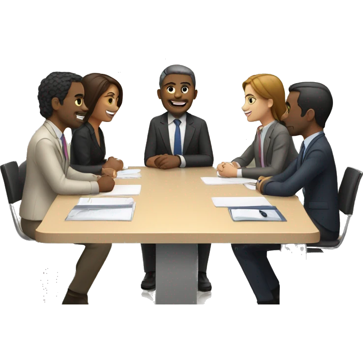 4 people sitting around a meeting table emoji