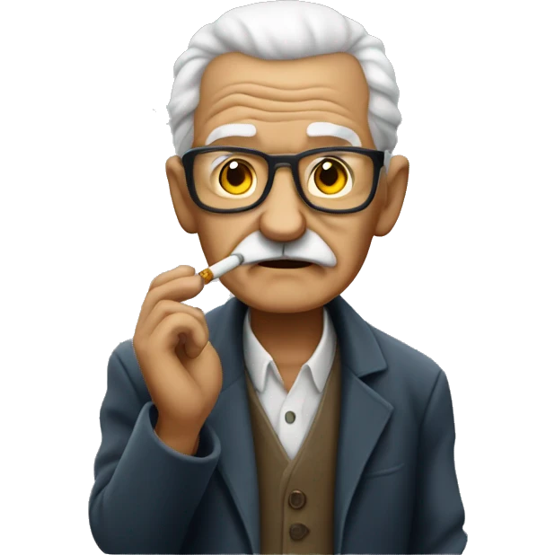Gangster grandpa liting a cigarette  emoji
