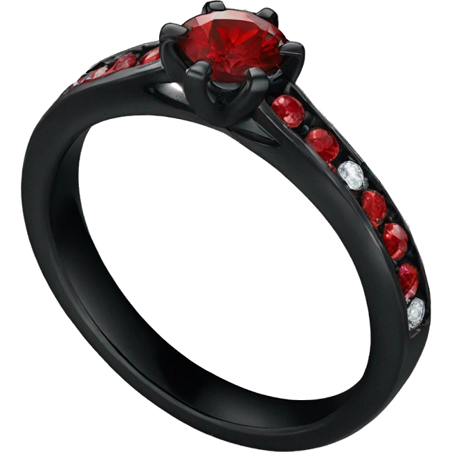 Black wedding ring red diamond emoji
