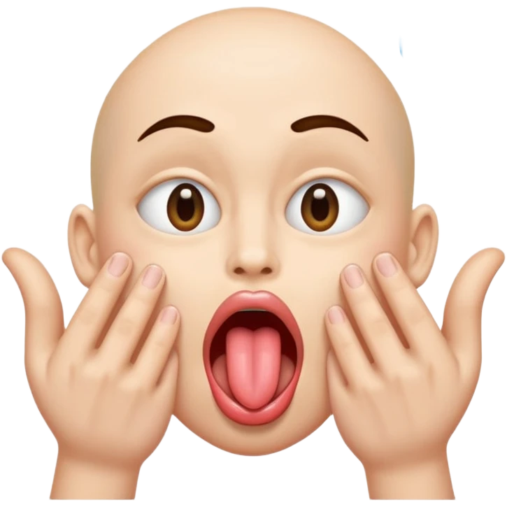 Hands creating air with tongue out of mouth with eyes open  emoji