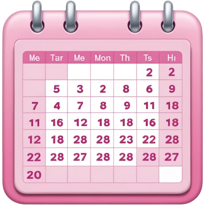 a pink-toned calendar emoji