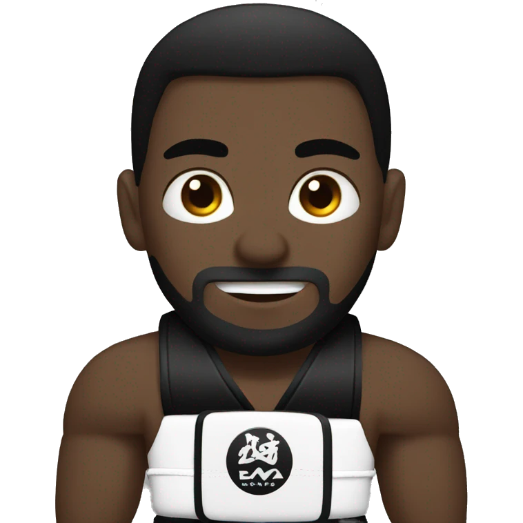 black mma fighter with black belt emoji