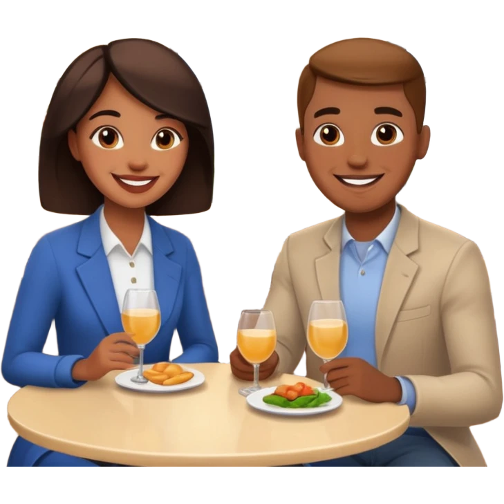 conversación dentro de un restaurant  dos personas emoji