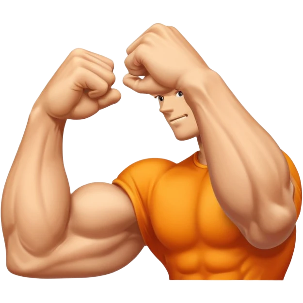 "Create a high-quality, glossy emoji-style illustration of a flexed biceps (💪). Use smooth gradients, rounded shapes, clean vector-style design, soft shadows, and vibrant colors. The result should look like an official modern emoji, crisp and polished." emoji