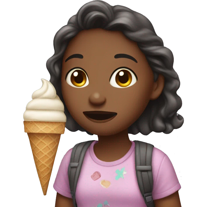 Girl with ice cream emoji