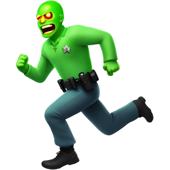 radioactive man with police chaising him emoji