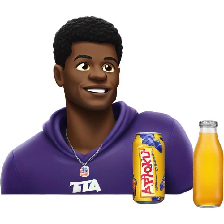 Lamar Jackson drinking twisted tea emoji
