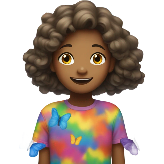 girl with jesus and rainbow butterflies  emoji