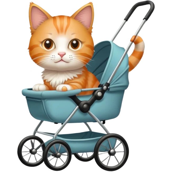 Cat in a stroller emoji