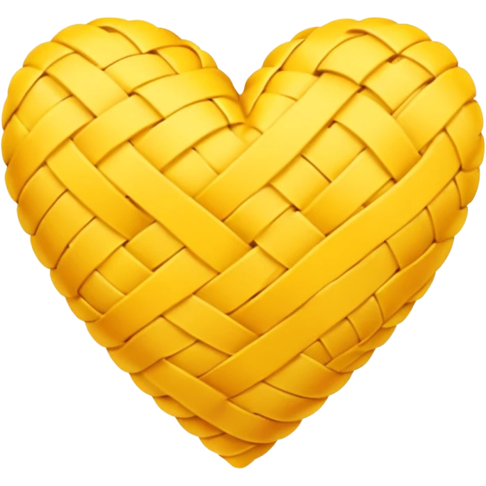 yellow heart with a woven texture emoji