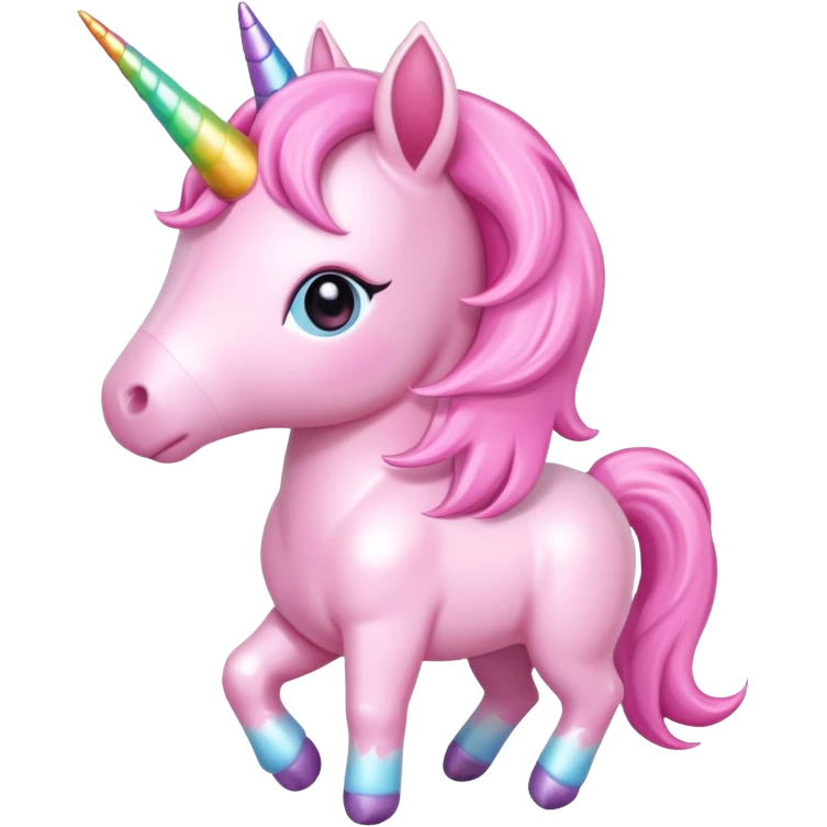baby pink unicorn, chibi full body emoji